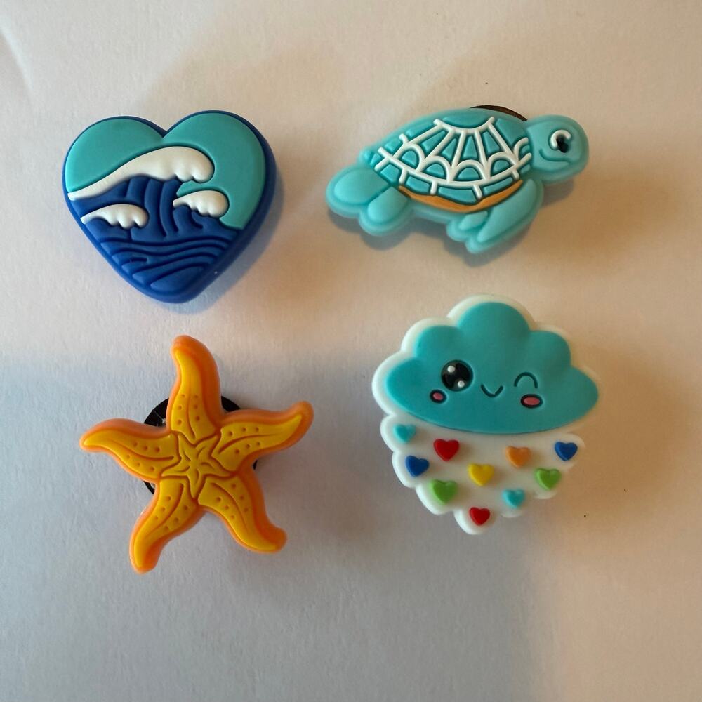 Bogg Bag Bits, Charms, Accessories Set of 4 Ocean, New No Tags